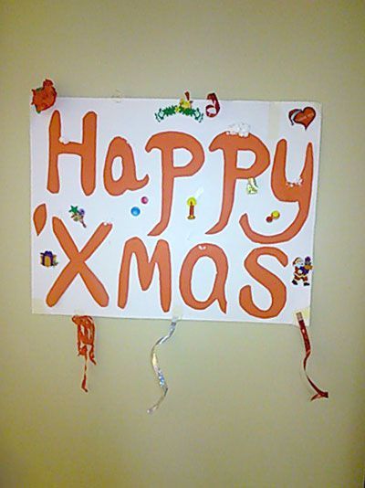 Cartel hecho a mano Happy Xmas